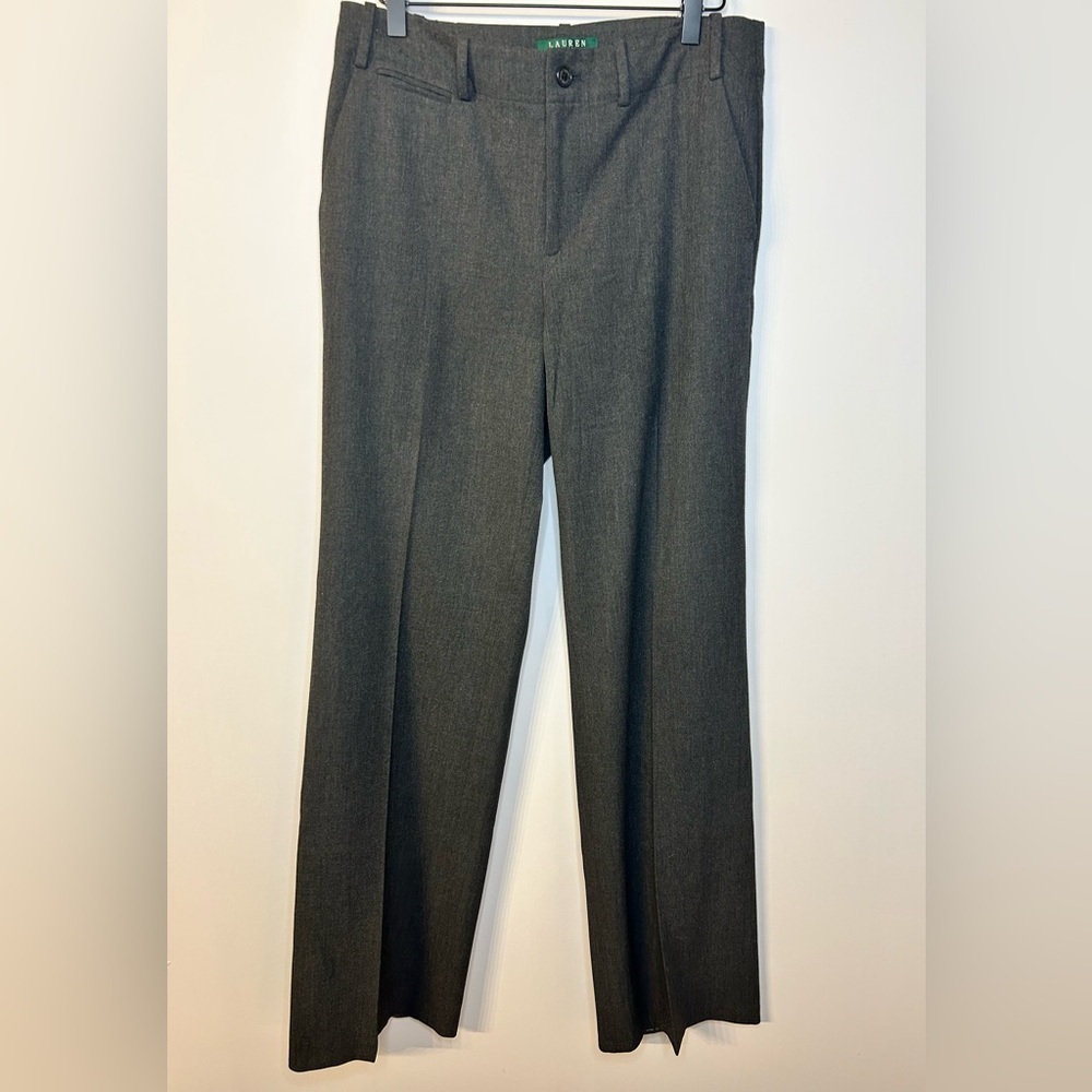 Lauren Ralph Lauren Women’s Charcoal Gray Sanderson Trouser Pants, Size 8